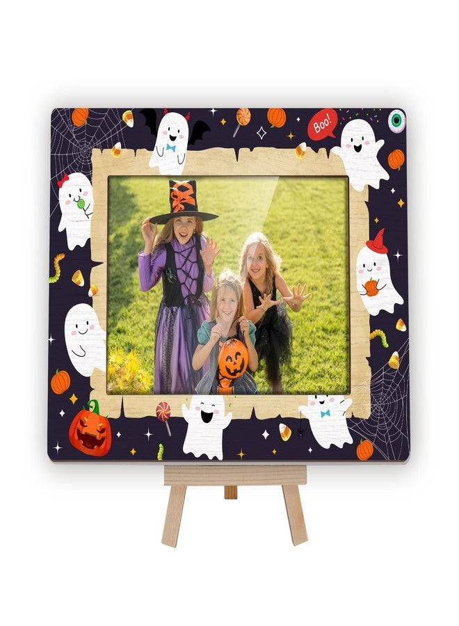 Kqfdr Halloween Picture Frames, Cute Ghost Photo Picture Frame 4x6 for Home Decor, Happy Halloween Gifts for Friend Boys and Girls -A04 - Image 1
